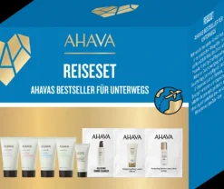 Ahava Deadsea Water Travel Kit = Mineral Body Lotion 40ml+Mineral Hand Cream 40ml+Mineral Shower Gel 40ml+Mineral Shampoo 40 ml+Prot.Moist. Lot+3 Artikel.