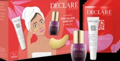 Declaré Augenpflege Vorteils-Set = Eye Contour Ess.Eye Lift.Serum 15 ml + Age Control Vit.A Booster Eye Cream 15 ml + Golden Hyaluron Eye Pads 4 Stück