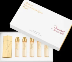 Maison Francis Kurkdjian Baccarat Rouge 540 Travel Set = Globe Trotter Travel Spray Case Golden Edition + 5x Eau de Parfum 11 ml
