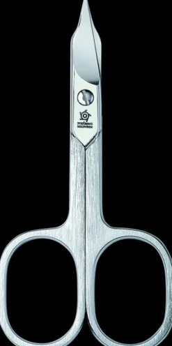 Pfeilring 9cm, Kombischere, strichmattiert, vernickelt, gebogen, in Blister